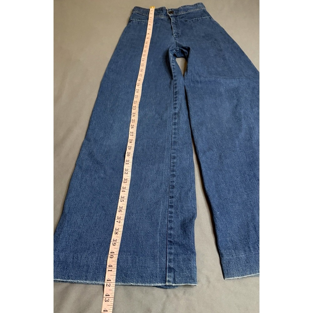 VTG 70s Levi's‎ Flared Jeans Womens 24 Back Buckle Talon Bell Bottom High Rise - Picture 6 of 16